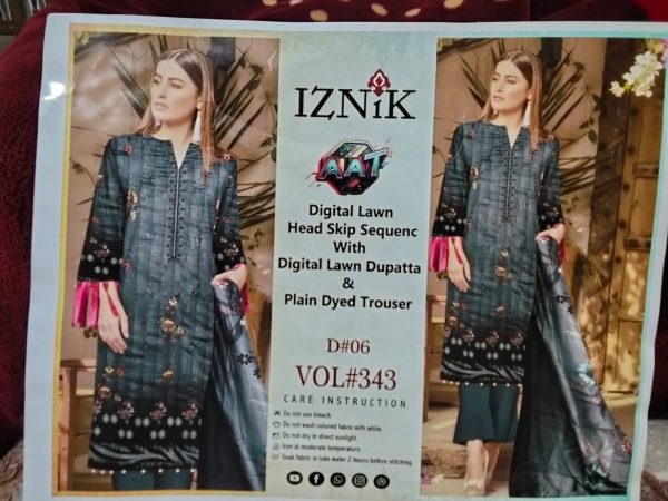 Premium Digital Lawn 3PC – Green Printed Shirt, Contrast Dupatta & Plain Trouser