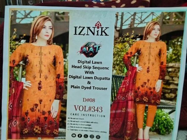 Stylish Digital Lawn 3 Piece Suit – Floral Border Shirt with Printed Dupatta